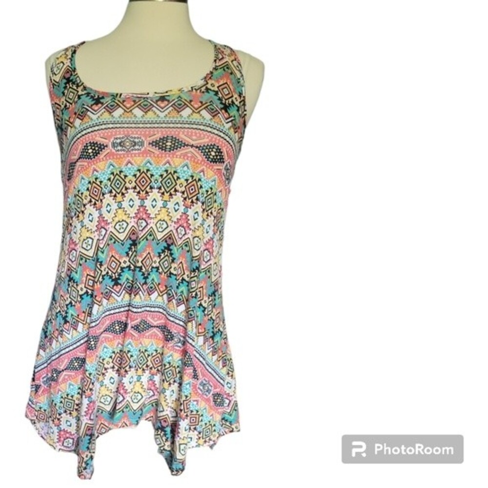 Colorful Tribal Boho Bobeau Tank Top - M